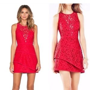 BCBGMaxAzria Hanah Scroll Lace Cocktail Dress